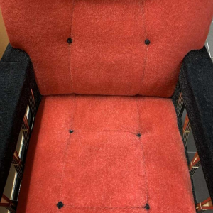 Paar Vintage Italiaanse Club Fauteuils, (slijtage velours armleuningen), 1950s