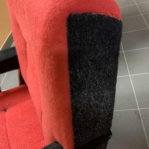 Paar Vintage Italiaanse Club Fauteuils, (slijtage velours armleuningen), 1950s