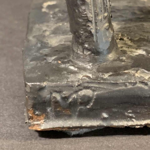 MARIO PERUGGINI, Brutalist Glazed Stoneware " Bull " animal sculpture, 1960s