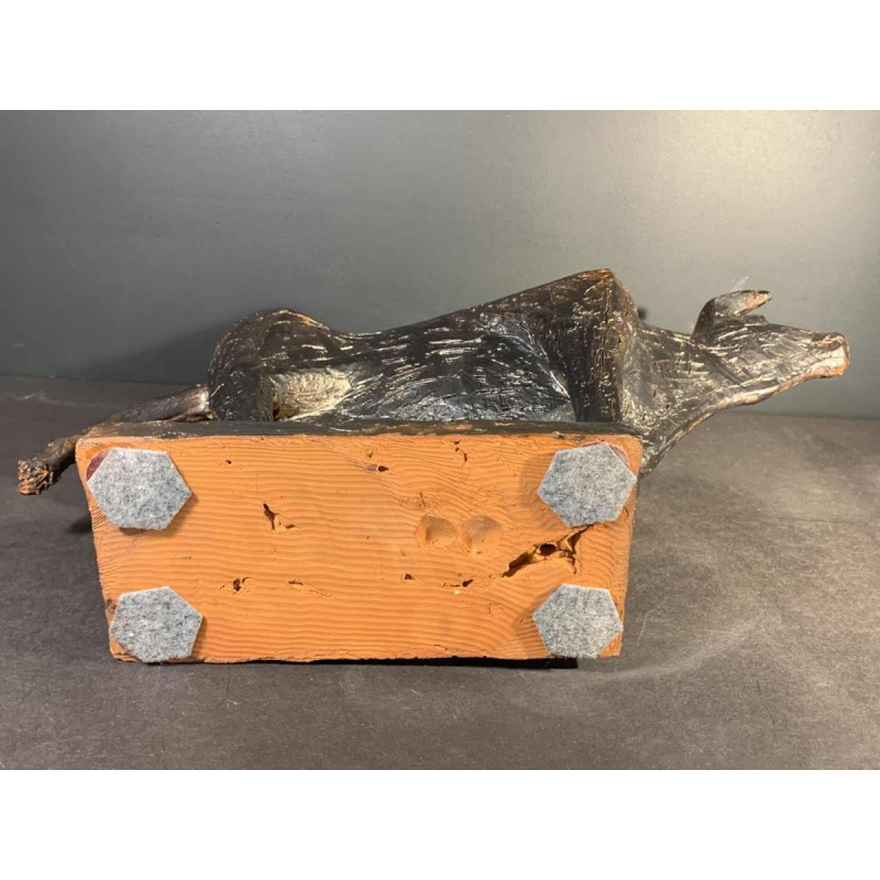 MARIO PERUGGINI, Sculpture animalière Brutaliste Taureau Céramique Grès, 1960s