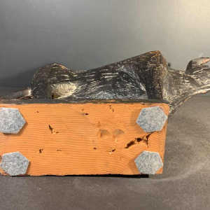 MARIO PERUGGINI, Brutalist Glazed Stoneware " Bull " animal sculpture, 1960s