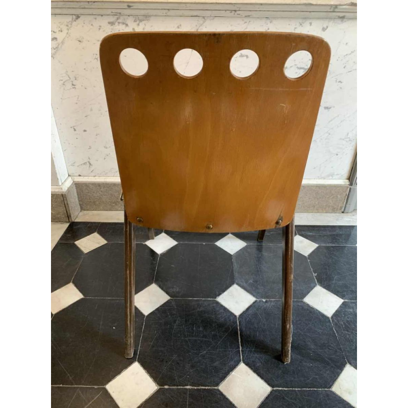 ROLAND RAINER for EMIL & ALFRED POLLAK, Set of 6 Modernist Staking Chairs 1950s