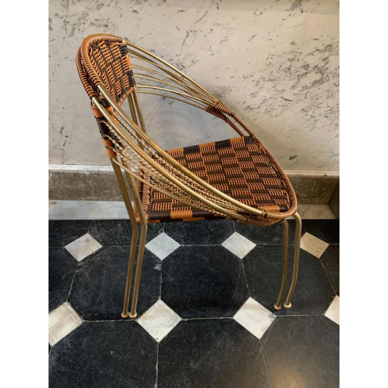 Série de 6 Fauteuils Extérieur 'Scoubidou' Patio Italiens Vintage Jardin, 1950s