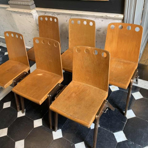 ROLAND RAINER voor EMIL & ALFRED POLLAK, Set van 6 Modernistische Stoelen, 1950s