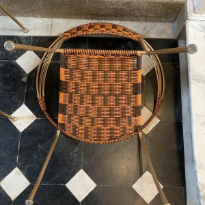 Set of 6 Vintage Italian Outdoor Patio 'Scoubidou' Loung Chair Armchairs , 1950s