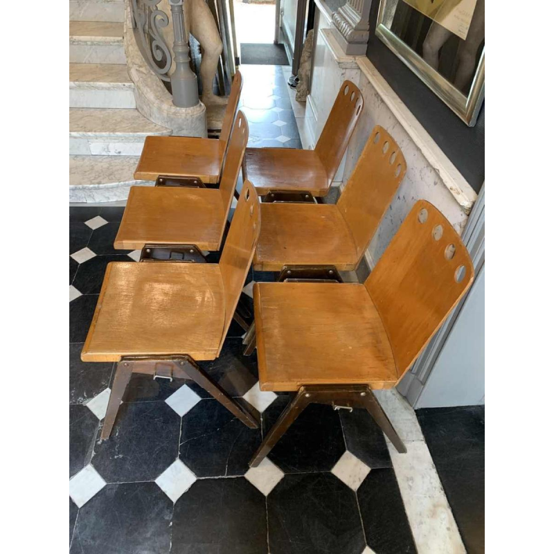 ROLAND RAINER voor EMIL & ALFRED POLLAK, Set van 6 Modernistische Stoelen, 1950s