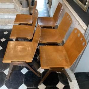 ROLAND RAINER pour EMIL & ALFRED POLLAK, Ensemble de 6 Chaises Empilables, 1950