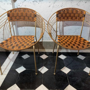 Set van 6 vintage Italiaanse 'Scoubidou' Patio terrasfauteuils, jaren 50/60