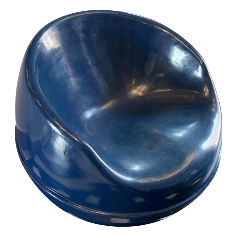 Fauteuil " Boule " Bleu Vintage en Polyster, Style Ball Chair EERO AARNIO, 1970s