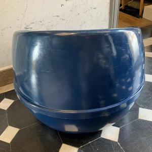 Vintage blauwe polyster "Bal" fauteuil, EERO AARNIO Bal-stoel stijl, 1970