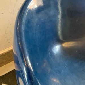 Vintage blauwe polyster "Bal" fauteuil, EERO AARNIO Bal-stoel stijl, 1970