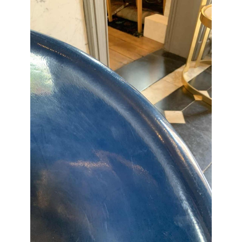 Vintage blauwe polyster "Bal" fauteuil, EERO AARNIO Bal-stoel stijl, 1970