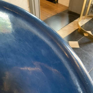 Fauteuil " Boule " Bleu Vintage en Polyster, Style Ball Chair EERO AARNIO, 1970s