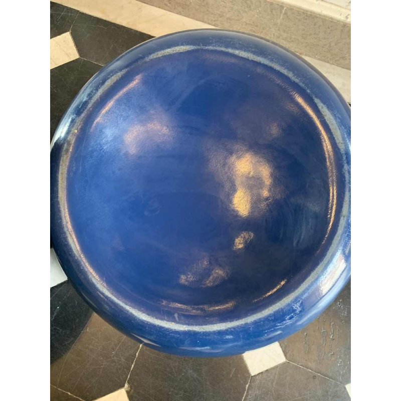 Vintage Blue Polyster "Ball" Armchair, EERO AARNIO Ball Chair Style, 1970s