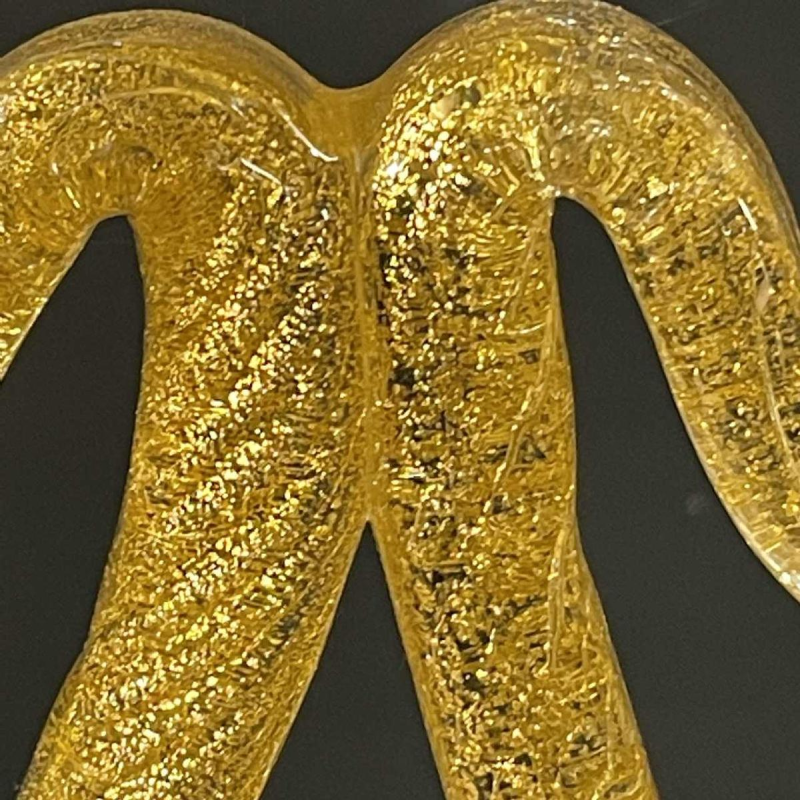 ERCOLE BAROVIER & TOSO Murano, kandelaar kandelaar, gouden glitterglas, 1950