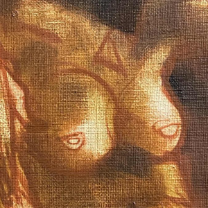 Francis Verlinden, schilderij 'Naakte vrouwen', cabaretscène, olieverf op doek