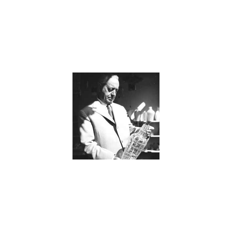 ERCOLE BAROVIER & TOSO Murano, Cande´labre Bougeoir, Verre Pailleté Dore´, 1950