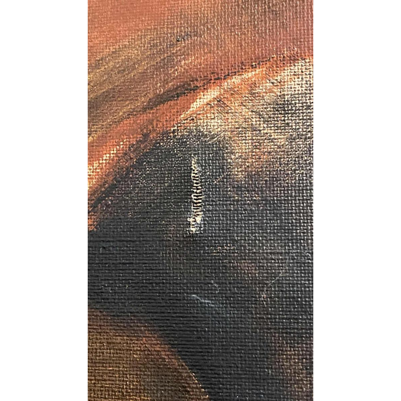 Francis Verlinden, tableau " femmes nues ", scène cabaret, huile sur toile, 1970