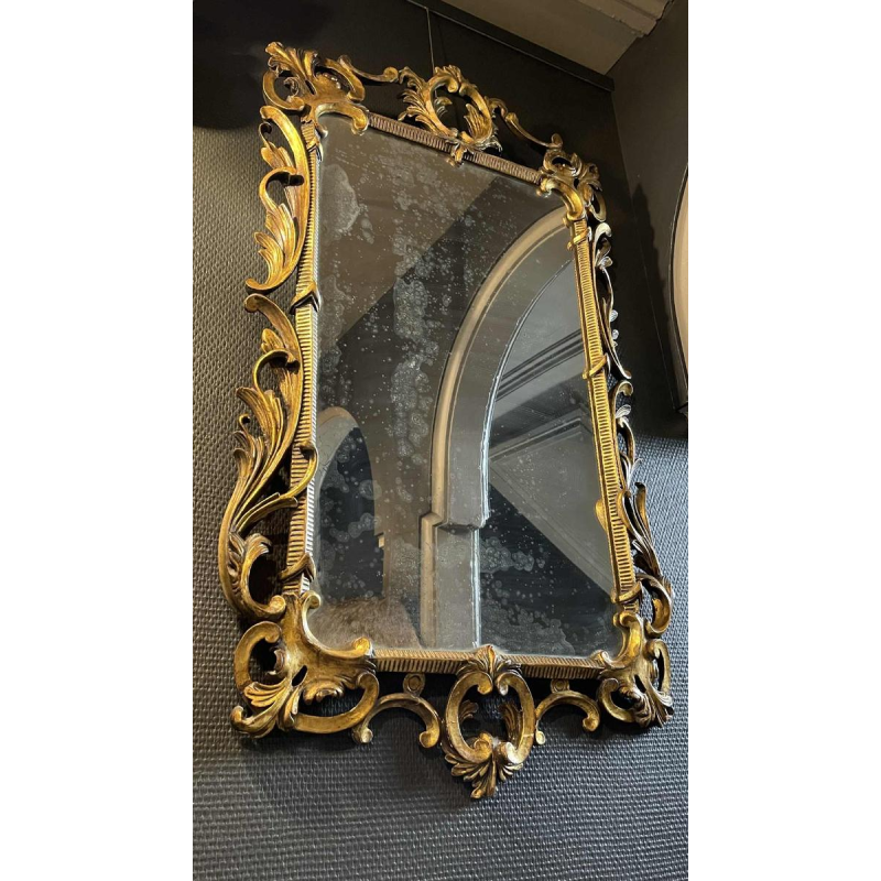 Louis XV Rocaille Carved, Stucco and Gilded Wood Rocaille Mirror, 19th century