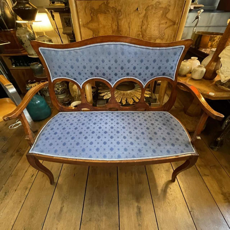 Complete Set Jugendstil Salon, 1 Sofa + 2 Fauteuils + 2 Stoelen, ca 1900