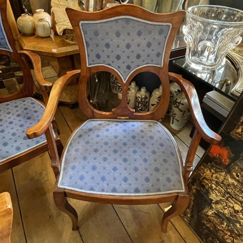 Salon Art Nouveau Complet, 1 Canape´ + 2 Fauteuils + 2 Chaises, ca 1900