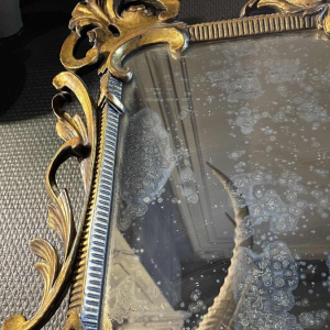 Louis XV Rocaille Carved, Stucco and Gilded Wood Rocaille Mirror, 19th century