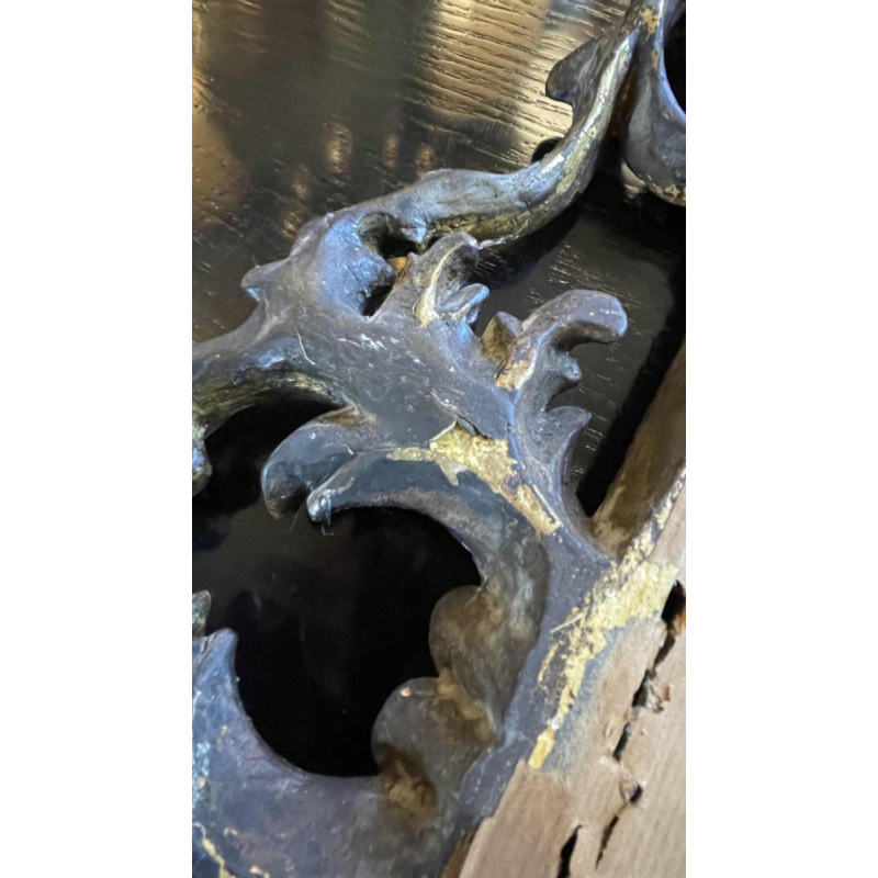 Ancien Miroir Doré Louis XV Rocaille, Bois Sculpte´ et Stuque´, XIXe siècle