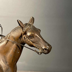 Equestrian Sculpture / Horse Jockey Statue, Regula Polychrome, ca 1890