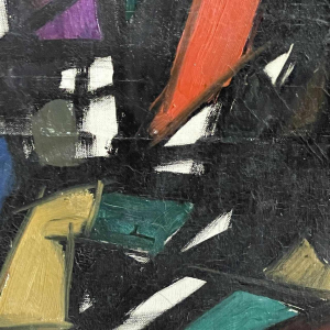 FERDINAND VONCK, tableau abstrait, peinture huile sur toile, ca 1950