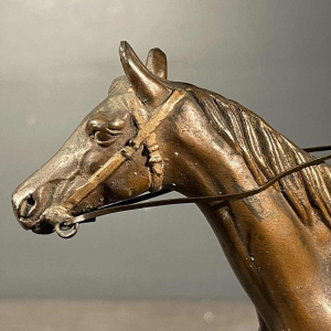 Equestrian Sculpture / Horse Jockey Statue, Regula Polychrome, ca 1890
