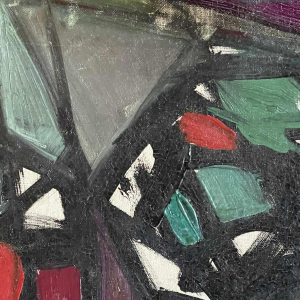 FERDINAND VONCK, tableau abstrait, peinture huile sur toile, ca 1950