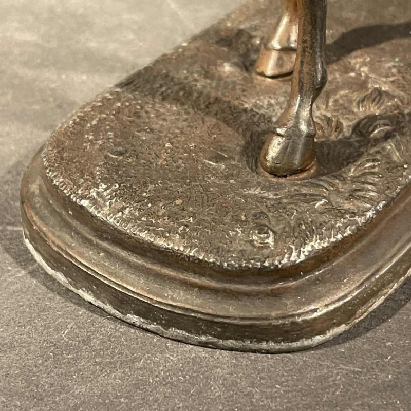 Sculpture Equestre / Statue Hippique Cheval Jockey, Régule Polychrome, ca 1890