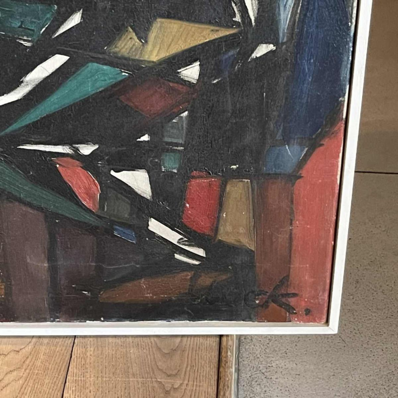 FERDINAND VONCK, abstract schilderij, olieverf op doek, ca 1950
