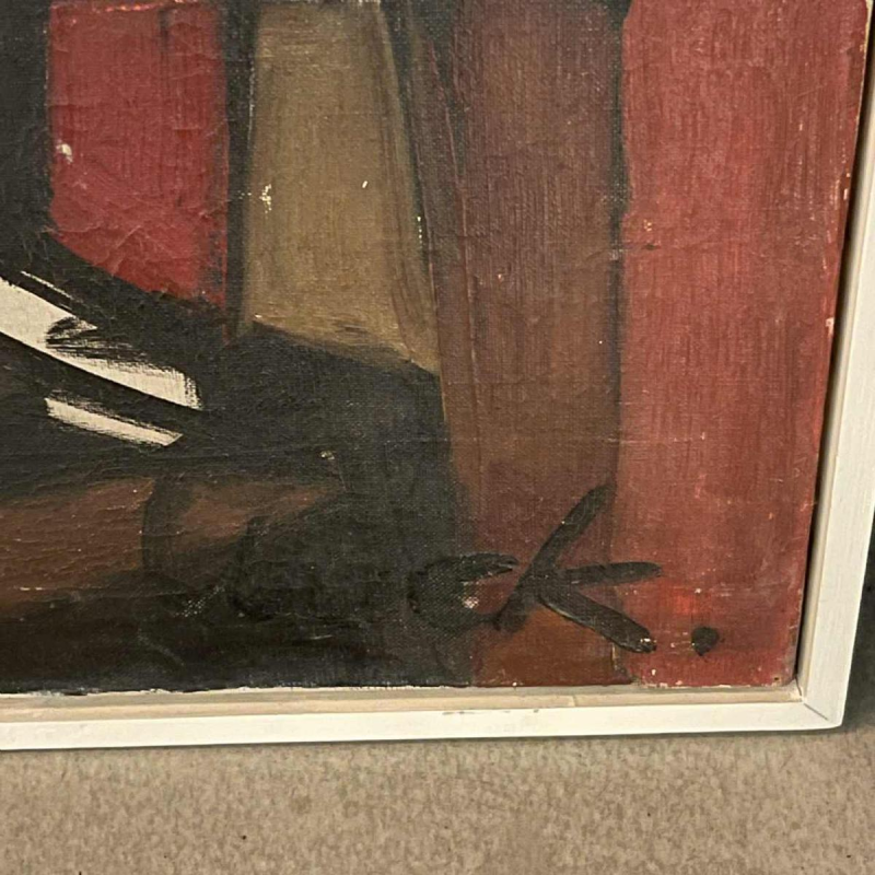 FERDINAND VONCK, abstract schilderij, olieverf op doek, ca 1950