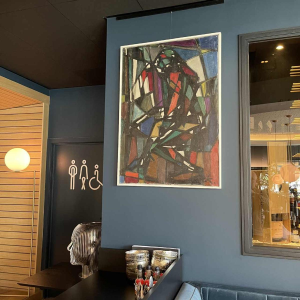 FERDINAND VONCK, tableau abstrait, peinture huile sur toile, ca 1950