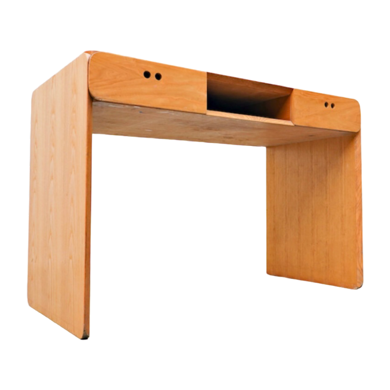 Derk Jan de Vries, bureau / coiffeuse en he^tre, design moderniste, ca 1980s