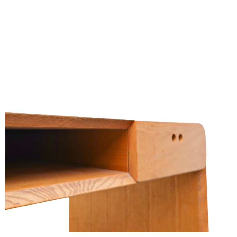 Derk Jan de Vries, beukenhouten bureau/kaptafel, modernistisch ontwerp, ca 1980