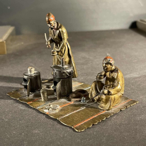 Bronze de Vienne, sculpture orientaliste arabisante " Les vendeurs de thé " 1890