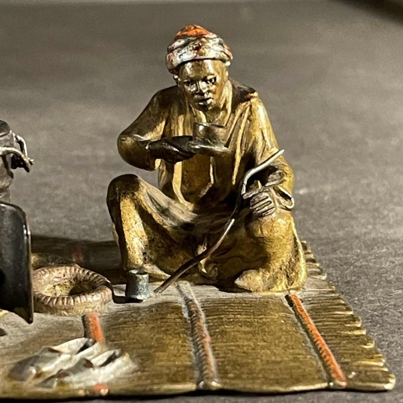 Bronze de Vienne, sculpture orientaliste arabisante " Les vendeurs de thé " 1890