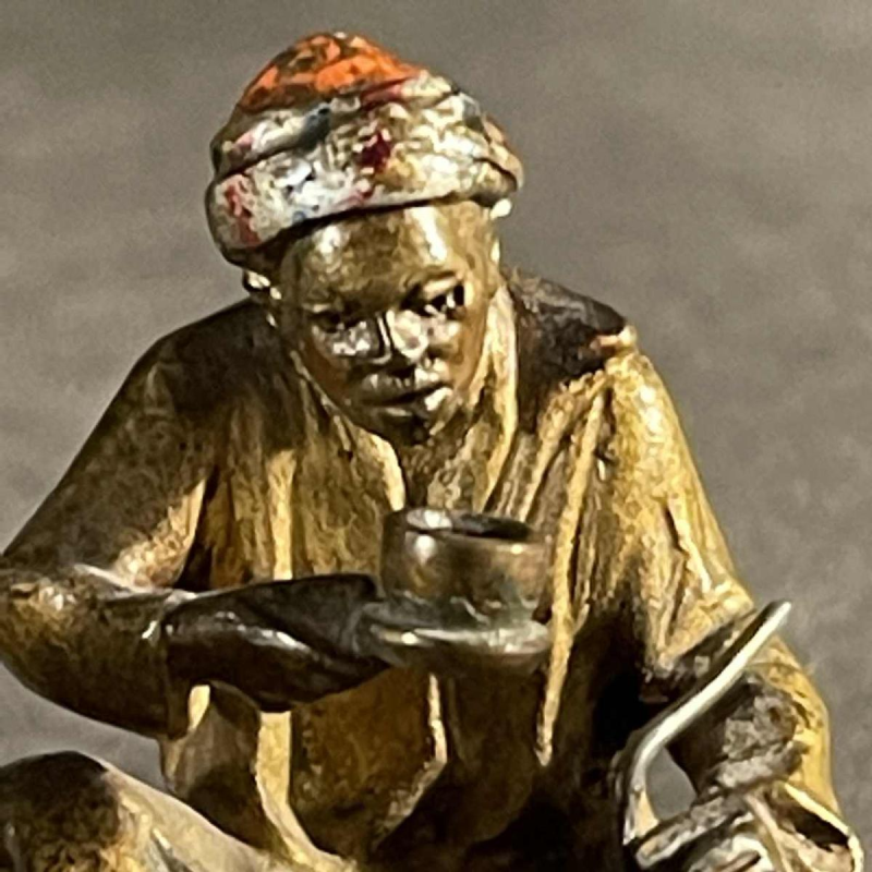 Bronze de Vienne, sculpture orientaliste arabisante " Les vendeurs de thé " 1890