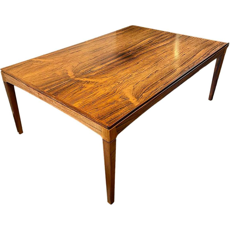 Grande table basse / salon en palissandre, design scandinave, ca 1960