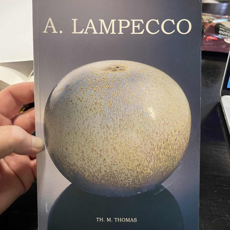 ANTONIO LAMPECCO, turkoois keramische halve bolvaas, ca 1980