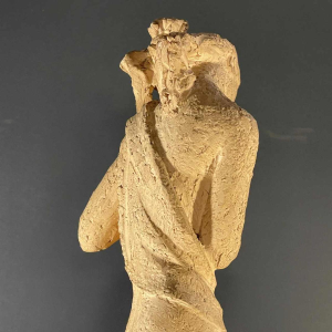 ALPHONSE DARVILLE "gedrapeerde naakte vrouw" uniek terracotta sculptuur, 1959