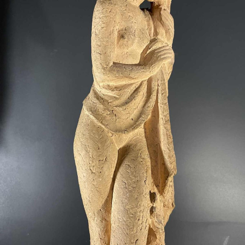 ALPHONSE DARVILLE "femme nue drapée" sculpture terre cuite, pie`ce unique, 1959