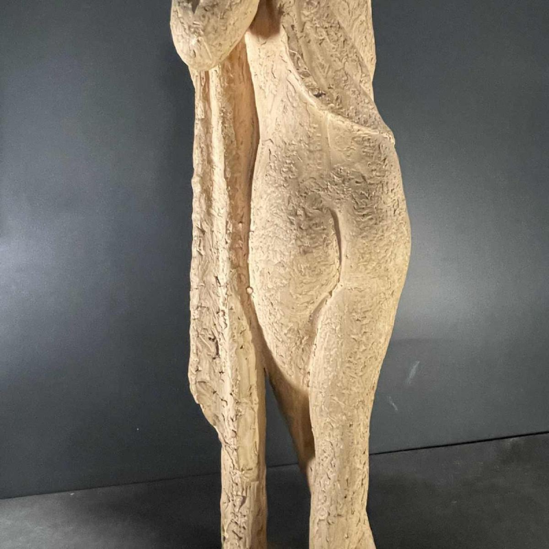 ALPHONSE DARVILLE "draped nude woman" terracotta sculpture, unique piece, 1959