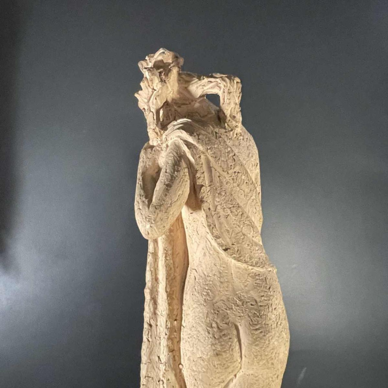 ALPHONSE DARVILLE "draped nude woman" terracotta sculpture, unique piece, 1959