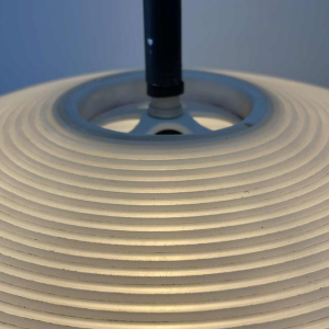 Mathieu Matégot (attributed), floor lamp ( lamp & table ) tubular metal, ca 1960