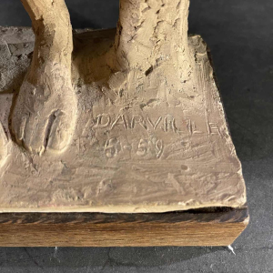 ALPHONSE DARVILLE "gedrapeerde naakte vrouw" uniek terracotta sculptuur, 1959