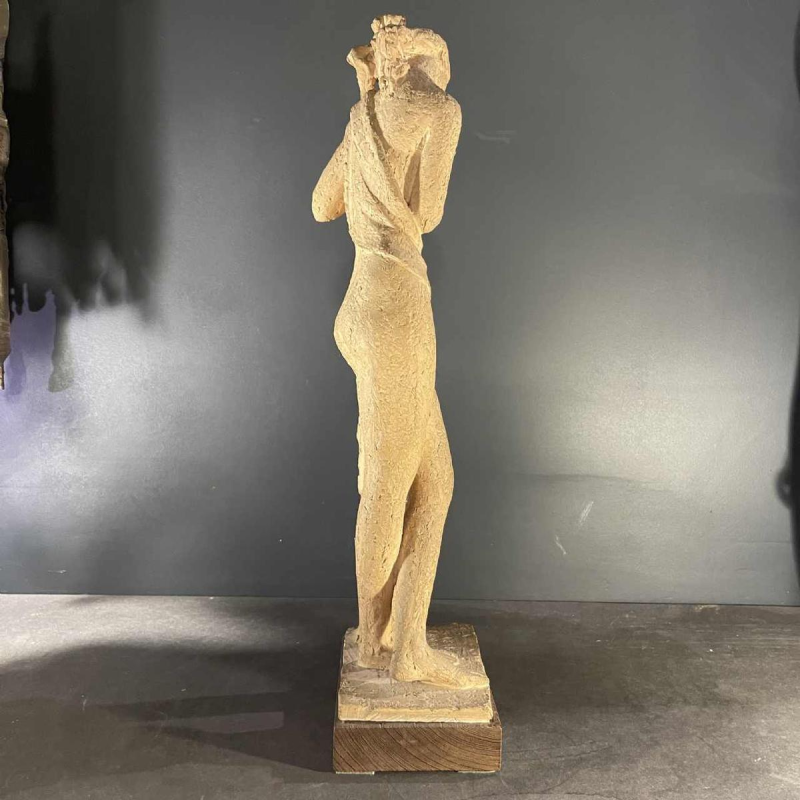 ALPHONSE DARVILLE "femme nue drapée" sculpture terre cuite, pie`ce unique, 1959