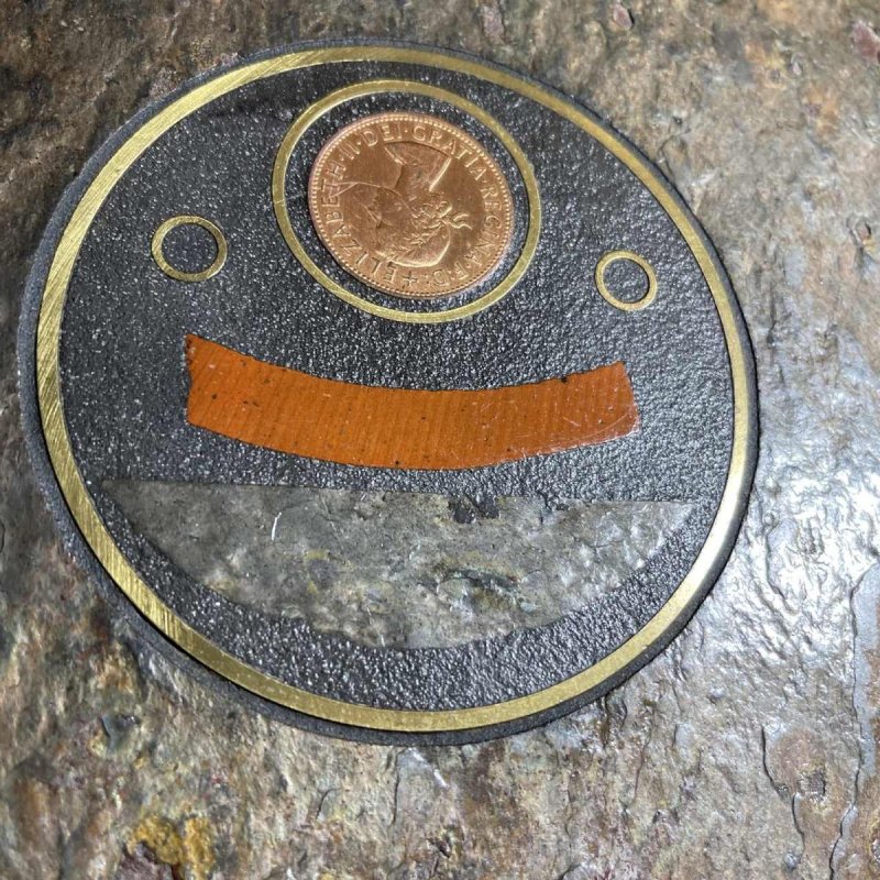 PAUL KINGMA, Brutalist modular coffee table, stone & brass, adjustable 1970s